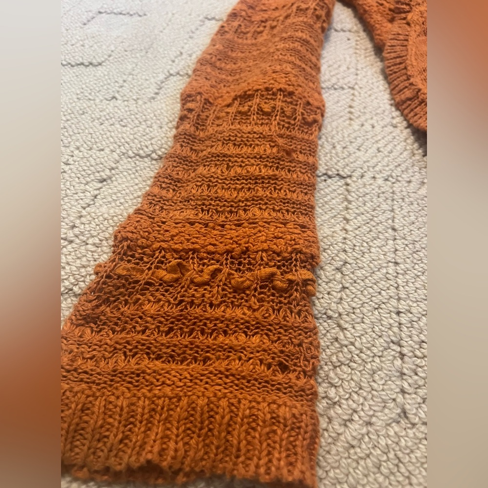 ANTHROPOLOGIE Crochet textured Split Back Cardigan sweater S Knitted & Knotted - Picture 5 of 13